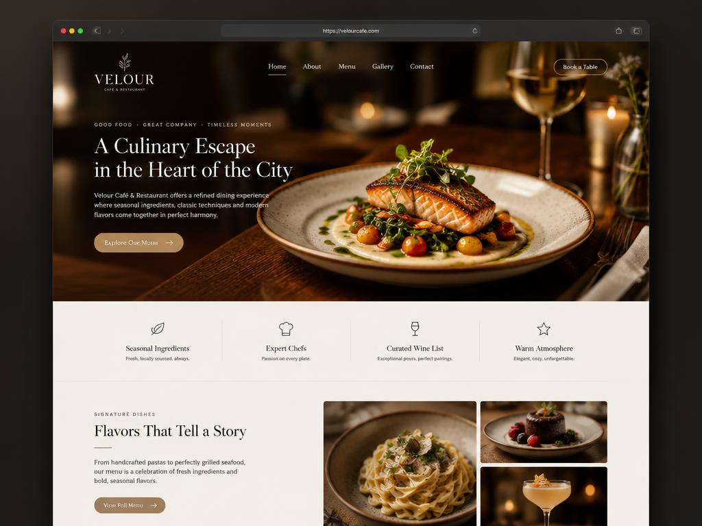 Restaurant & Cafe website built with Lovable